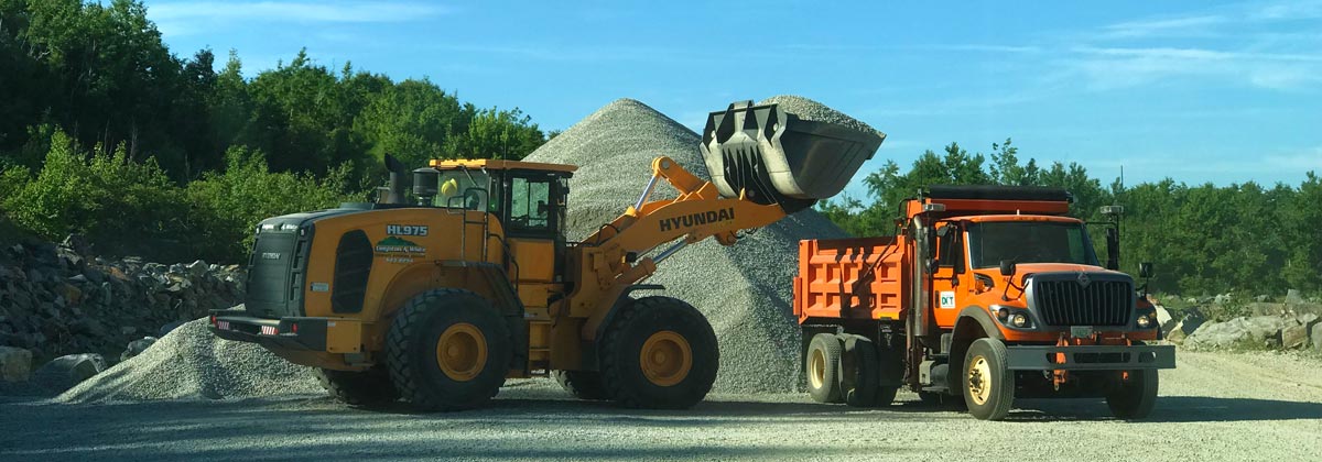 Landscape Materials Sales & Delivery (New Hampshire & northern Massachusetts): screened loam, gravel, sand, stone, fill, top soil, topsoil, aggregate, stone dust, crushed stone, crushed gravel, crushed concrete, screened sand, Presby sand, RAP